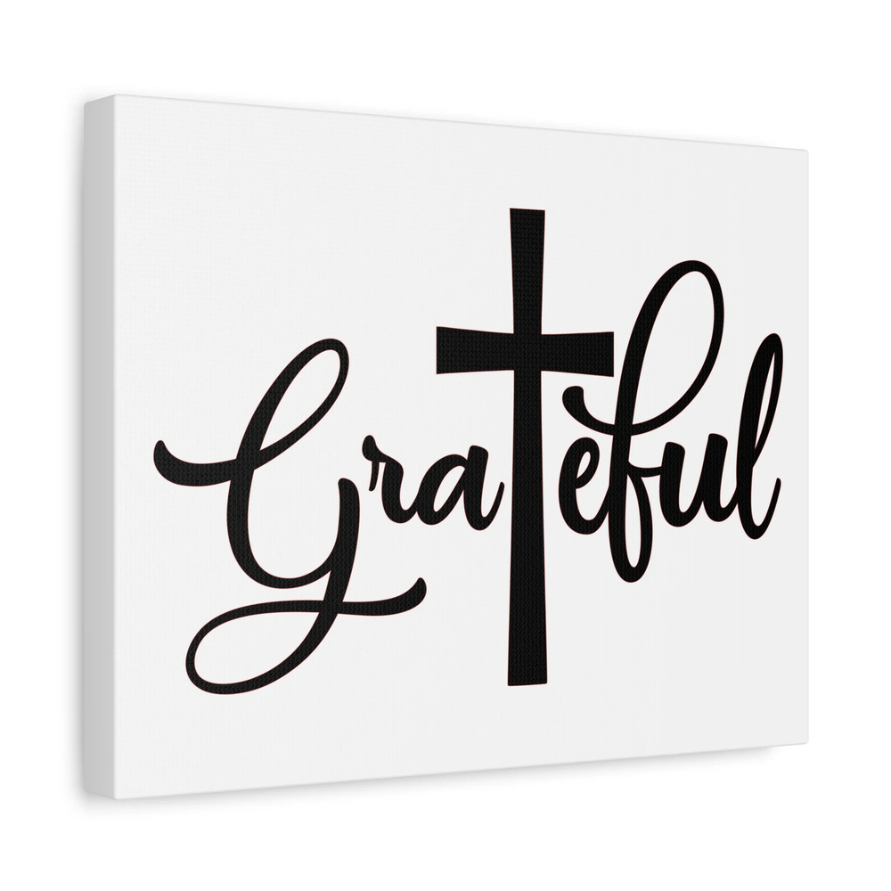 Scripture Canvas Grateful Psalm 118:1 Christian Wall Art Print Ready to Hang